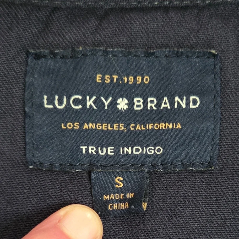 Lucky Brand Indigo Tunic Top Pleated Back 3/4 Sleeve‎ Casual Shirt S - Picture 2 of 7